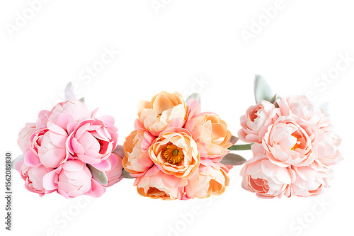 Elegant Pastel Pink and Peach Artificial Flower Bouquets Perfect for Home Decor