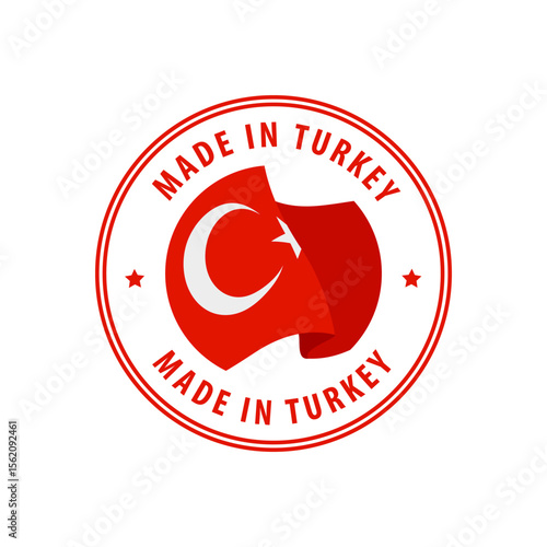 Turkey - Nation Label Icon. Country Flag Sticker. Vector illustration.