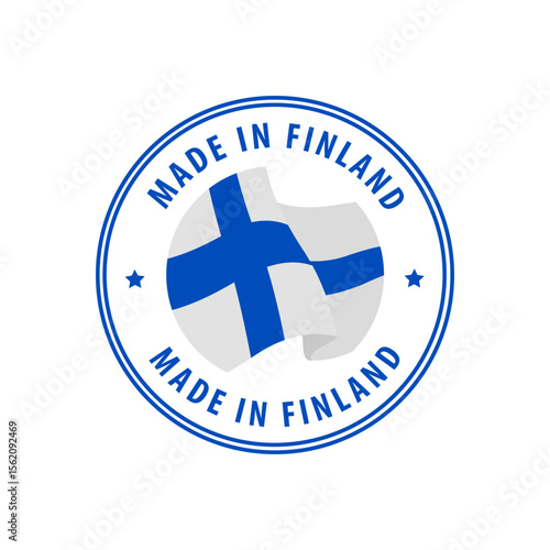 Finland - Nation Label Icon. Country Flag Sticker. Vector illustration.