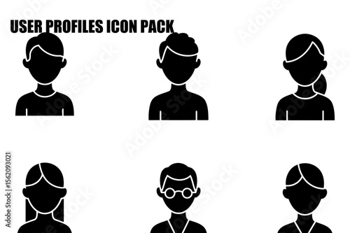 User profile icons depicting diverse genders and ages in a simple, stylized format. Silhouette illustrations of various individuals in neutral attire against a plain white background.