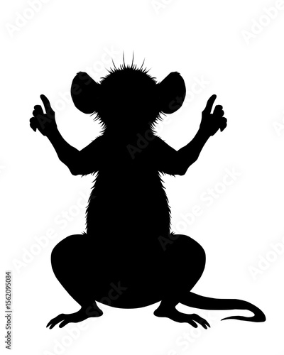 silhouette of a rat doing yoga