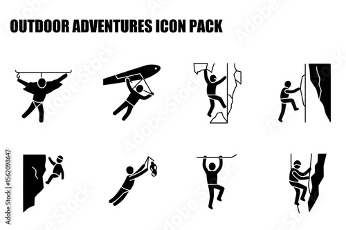 Outdoor adventure icons depicting various activities.