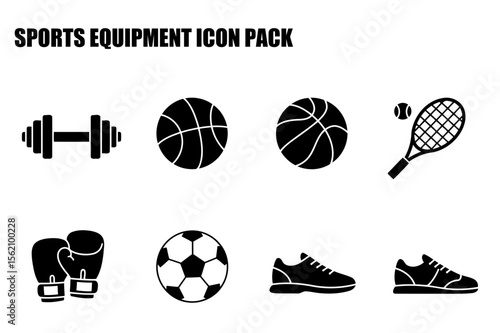 Sports equipment icons in various sports with no demographic details.