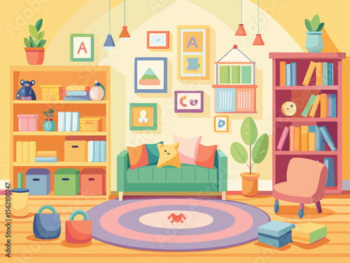 Colorful room  background for kindergarten