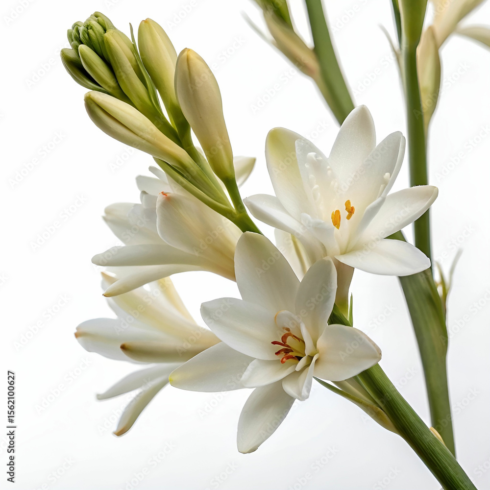 Obraz premium Two white tulips isolated on white background.