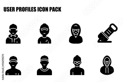 User profile icons showing diverse demographics in various attire and poses. Casual and professional icons with a plain background.