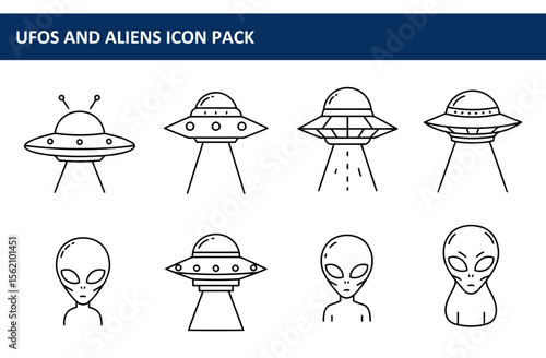 UFO and alien icon pack