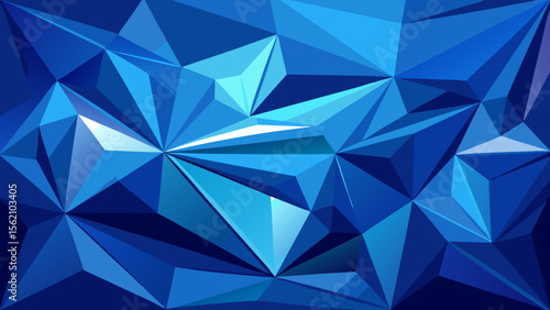 Abstract geometric background with sharp facets and vibrant blue gradients