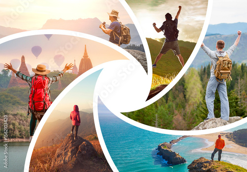 Photo Collage Lens Frame Effect Mockup