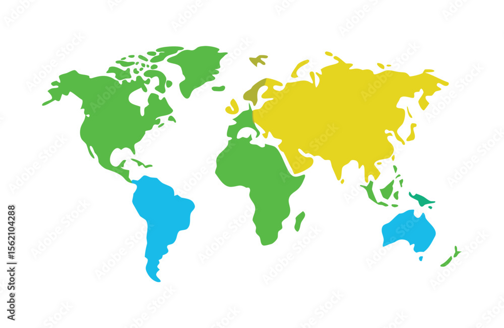 Fototapeta premium Vector world map on white background
