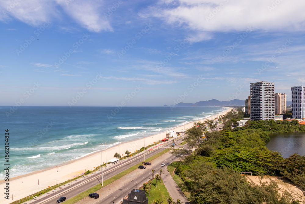 view of the barra da tijuca neighborhood in rio de janeiro. view of the barra da tijuca neighborhood in rio de janeiro.