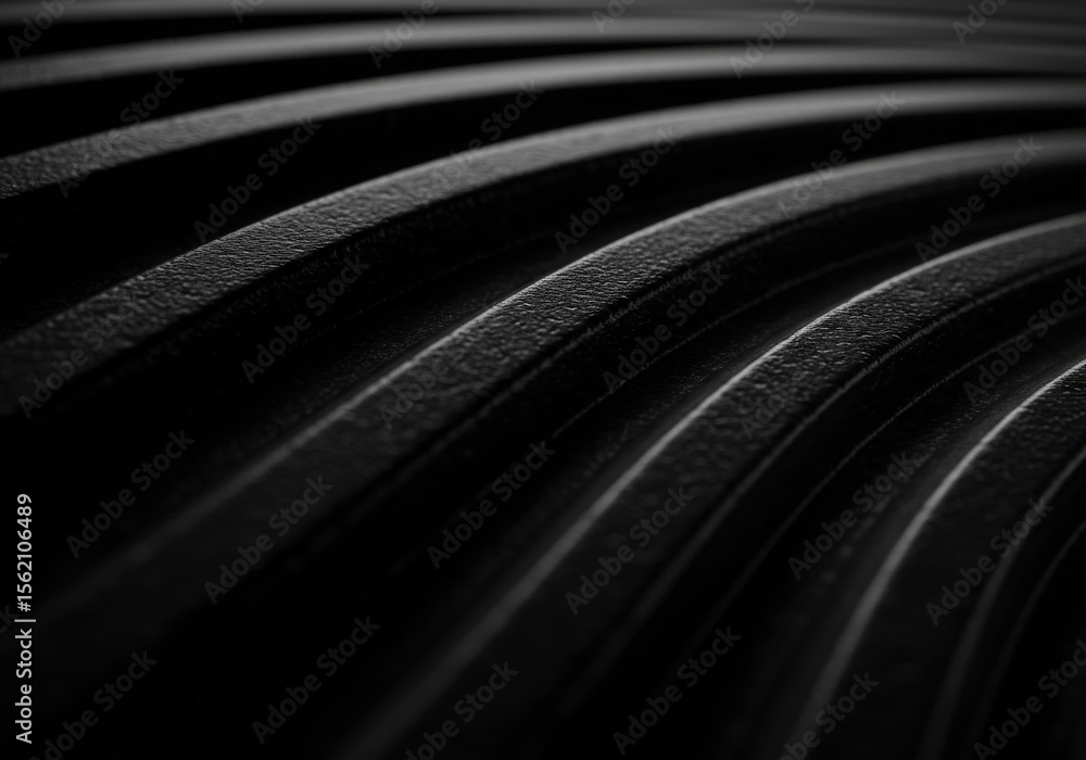 Obraz premium 3D Black background geometric curve shape texture abstract illustration backgrounds