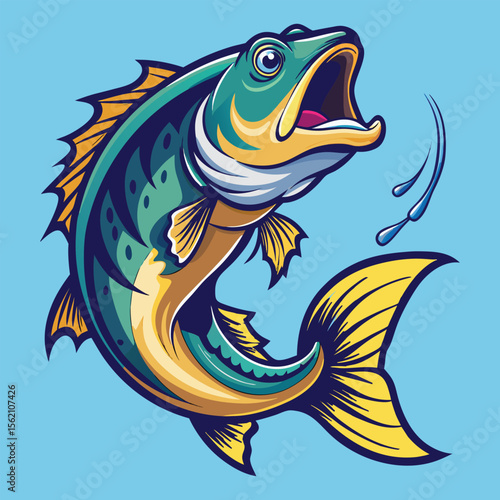 Leaping fish splashing water aquatic