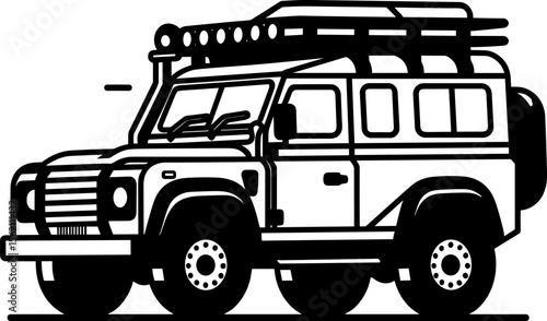 Off-Road Vehicle Illustration: A Minimalist Icon of Adventure and Exploration