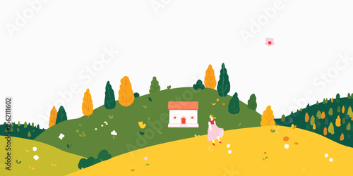 A serene illustration of a ...