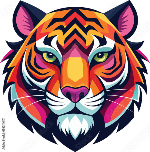 A powerful collection of stylized tiger head illustration