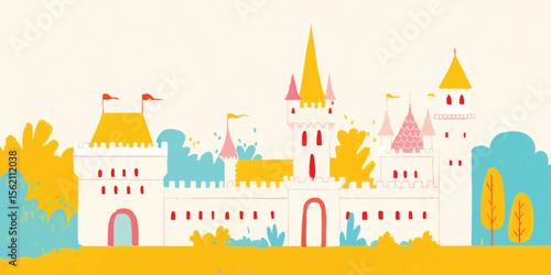 A whimsical castle silhouette stands against a bright background, conjuring dreams of fairy tales and imaginative adventures.