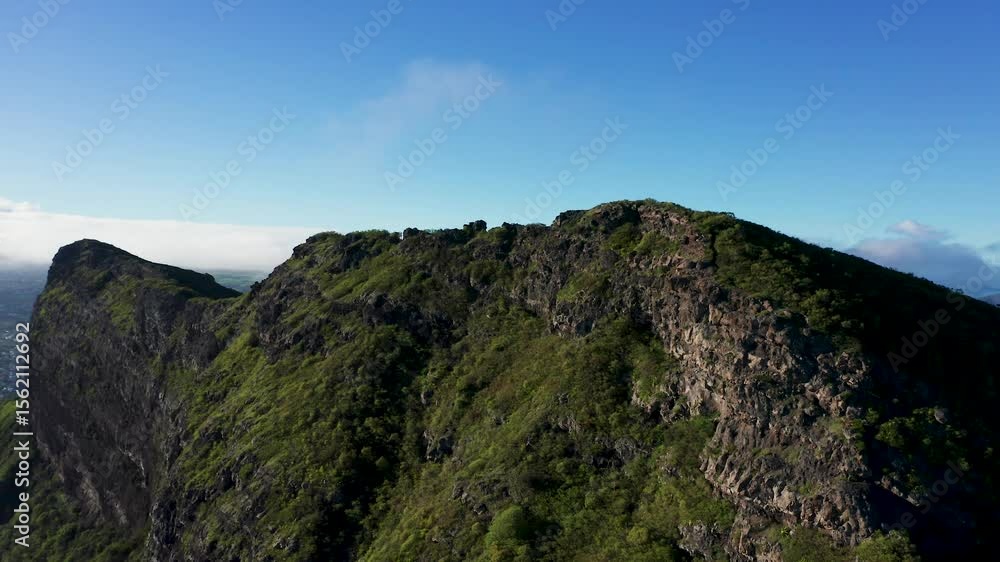 Aerial view of mountain peak at Moka District, Mauritius. Aerial view of mountain peak at Moka District, Mauritius.