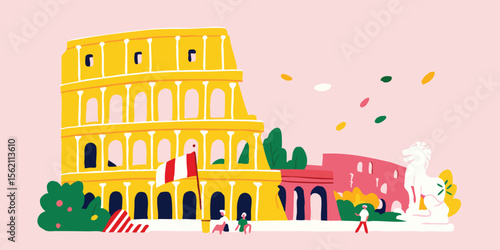 Colosseum Rome Illustration