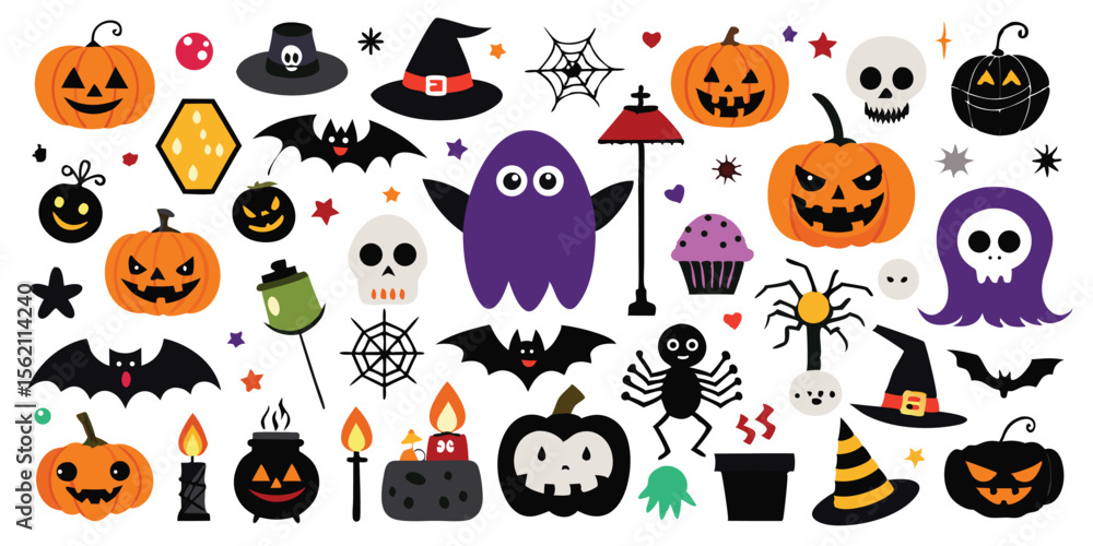 Obraz premium halloween vector elements bundle.eps