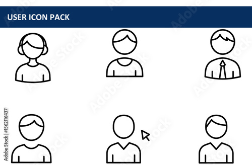 Generic user icons in various professional roles, including customer service representative, general user, and business professional.