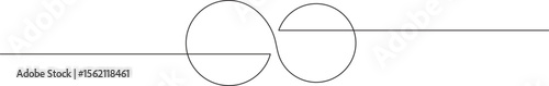 Round shape in continuous line drawing style. Minimalist round shape modification sketch in black lines isolated on white background. Vector illustration