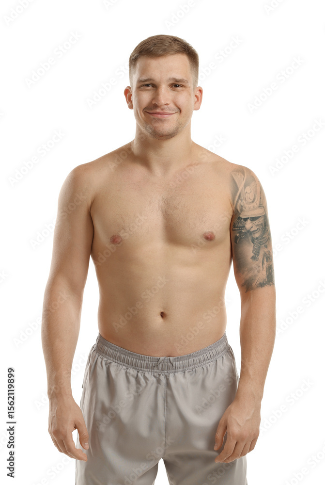 Fototapeta premium Handsome young man posing on white background