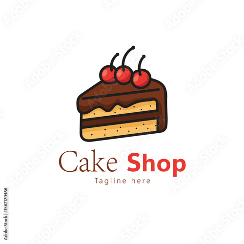 cake shop logo vector template.