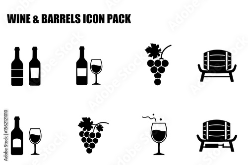 Wine and Barrel Icon Pack