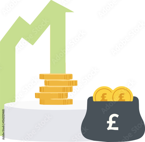 Vector illustration of a golden money bag with a dollar symbol, perfect for financial success and investment concepts
