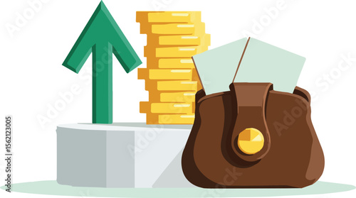 Money purse and wallet business icon vector illustration design concept