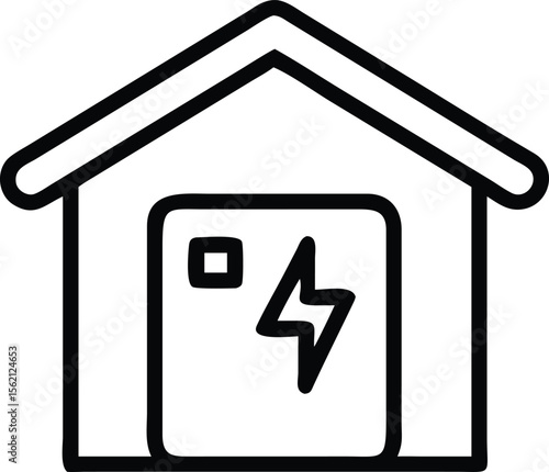 Outline power box icon in a simple style for electricity and energy applications