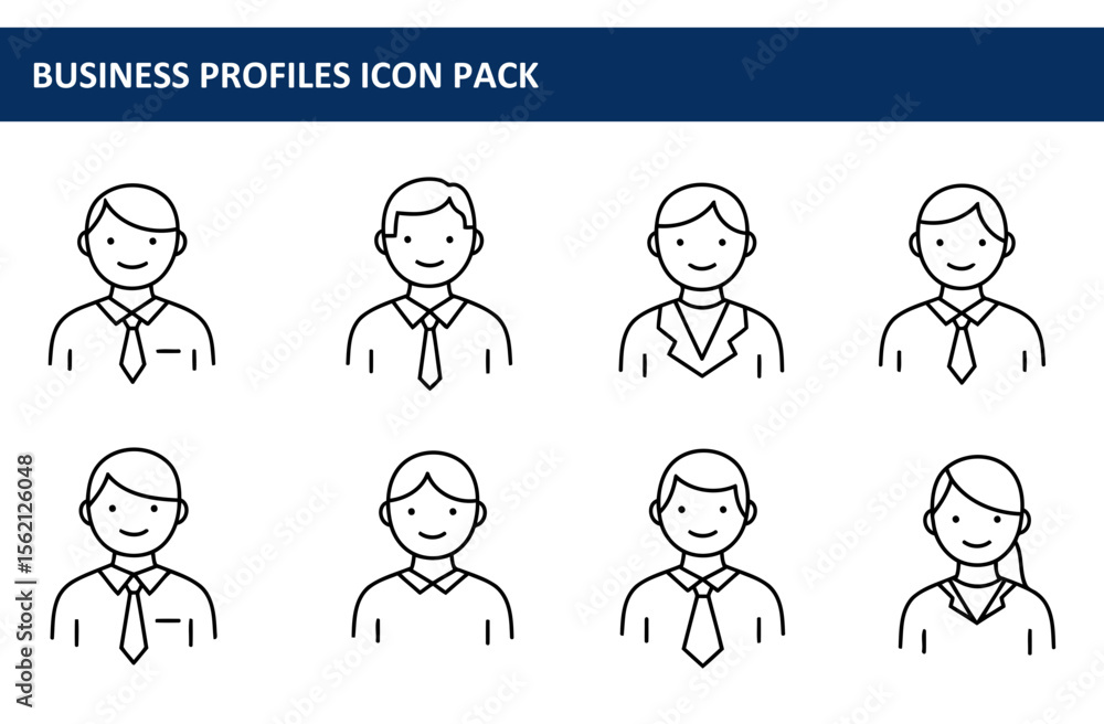 Diverse business profile icons of men and women in formal attire. Friendly expressions and professional business dress in a neutral background. Diverse business profile icons of men and women in formal attire. Friendly expressions and professional business dress in a neutral background.