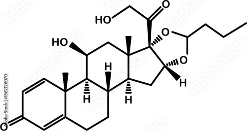 Chemical structure of budesonide or pulmicort, component of inhalers