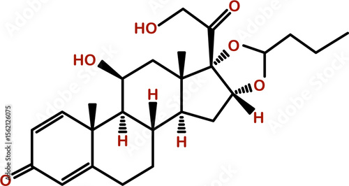 Chemical structure of budesonide or pulmicort, component of inhalers