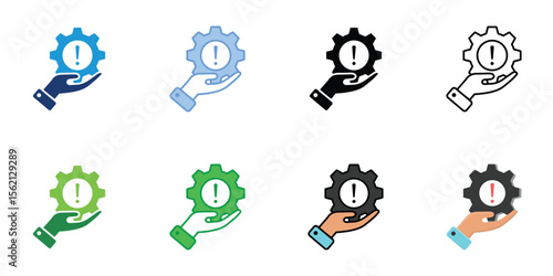 Risk Management Icons Set Vector Multiple Style Collection