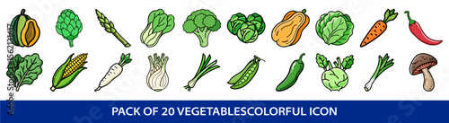 Cute Cartoon Style Vegetables Set for Culinary and Healthy Lifestyle Illustrations