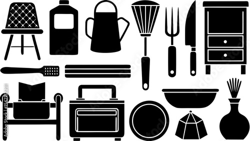 set of household appliances
