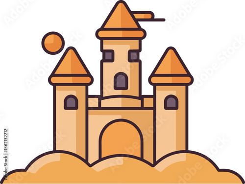 Whimsical Sandcastle Dreams: A Beachside Icon