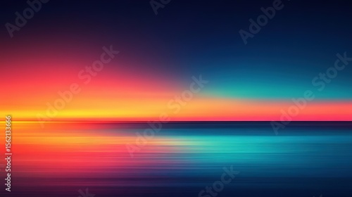 Vibrant sunset over a tranquil sea.