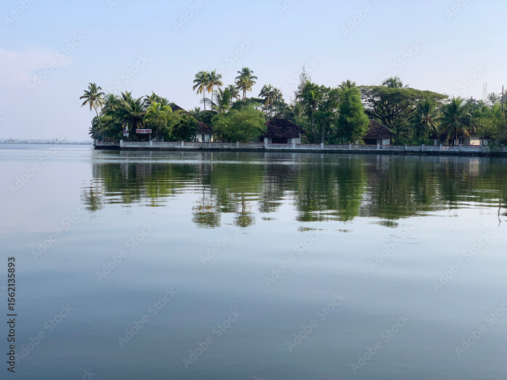 Obraz premium Cherai Beach, backwater beautiful view, Ernakulam, Kochi, Kerala, India, god’s own country kerala.