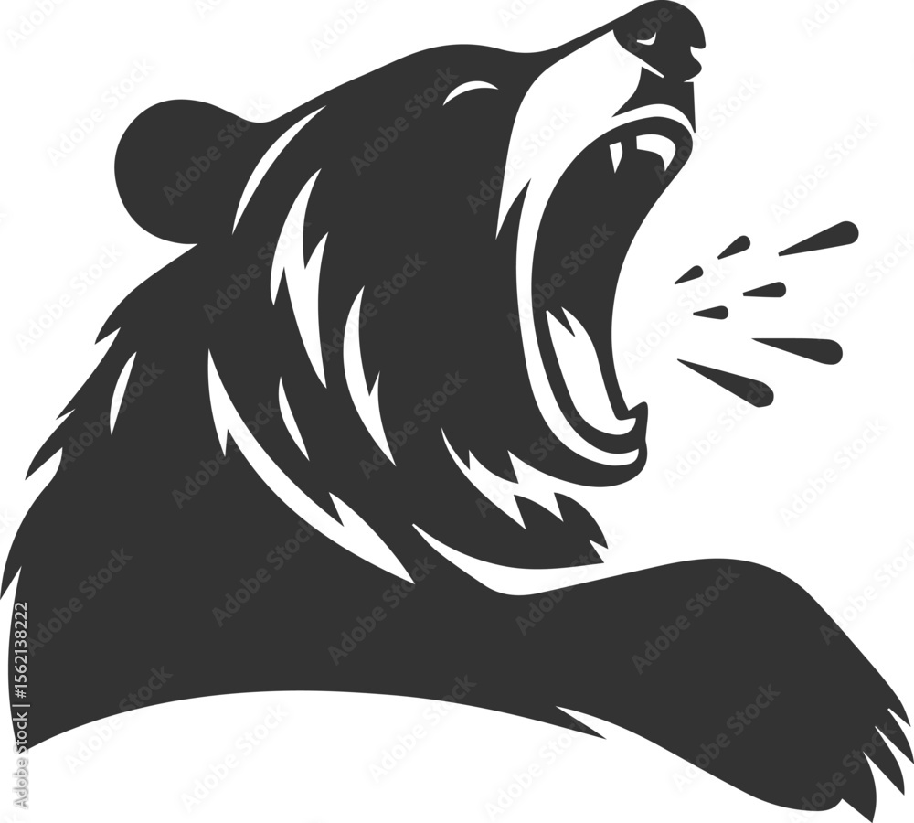 custom made wallpaper toronto digitalWild animal bear vector black artwork drawing silhouette