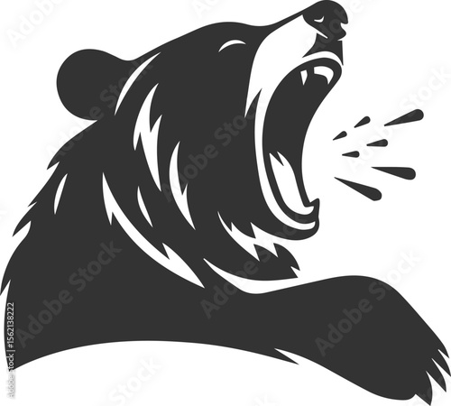 Wallpaper Mural Wild animal bear vector black artwork drawing silhouette Torontodigital.ca