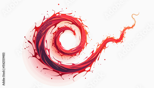 Vibrant corkscrew spiral spinning with dynamic motion lines, creative concept