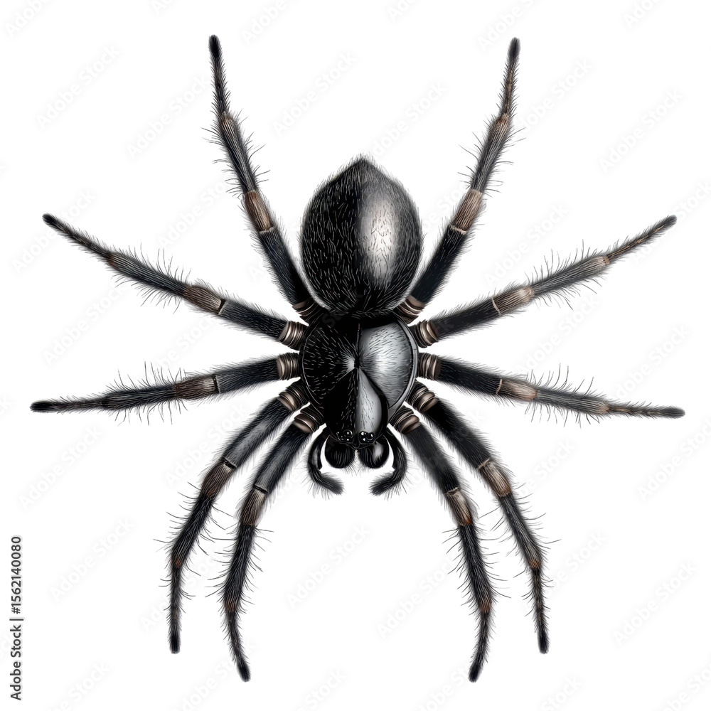 Fototapeta premium black spider isolated on transparent background cutout