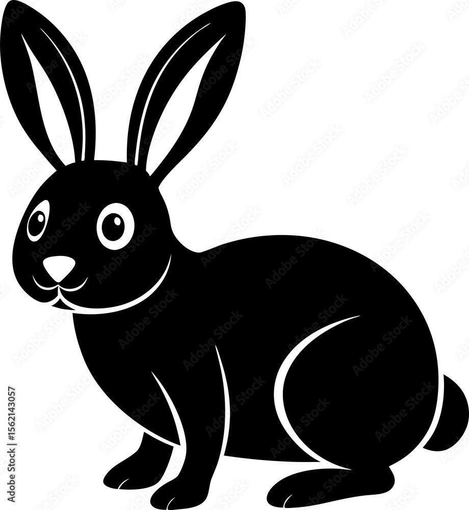 Obraz premium black rabbit vector illustration