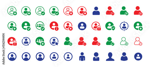 Color male person profile avatar. Add new user icon set. Add user profile icon. Vector illustration eps 10