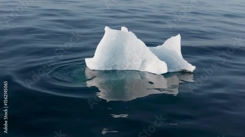 
Minimalist View of a Pale Iceberg in a Calm Sea ai generative