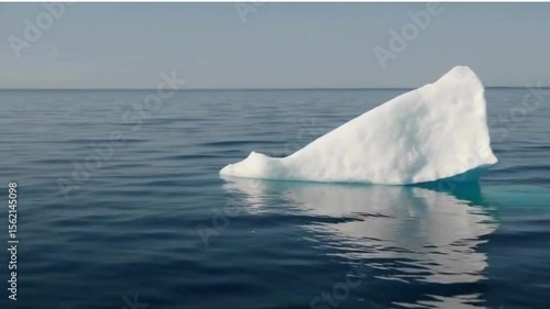 
Minimalist View of a Pale Iceberg in a Calm Sea ai generative