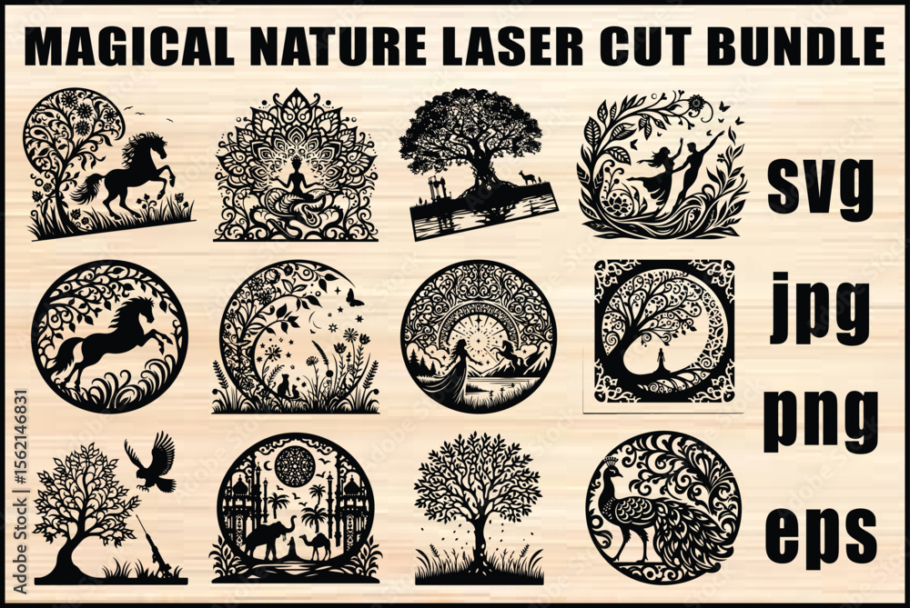 Fototapeta premium Black Laser Cut Bundle